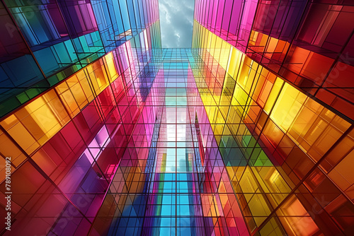 abstract architecture background multicolor - 3d rendering.
