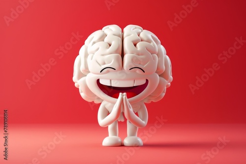 Grateful brain character wi...