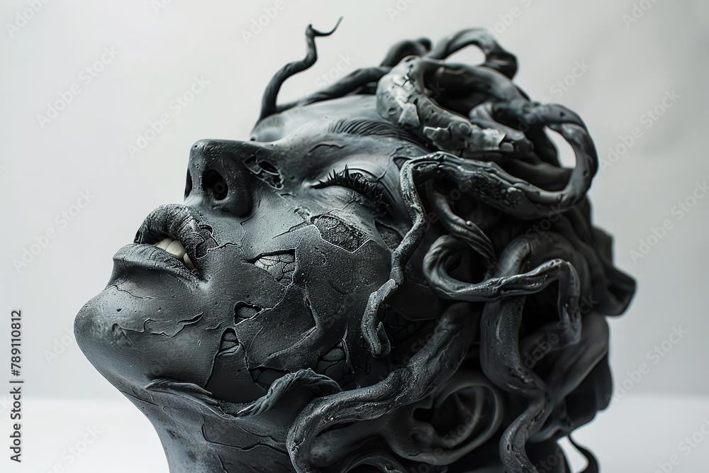 Macabre art  Dark, twisted sculptures in shades of dark gray hyper realistic
