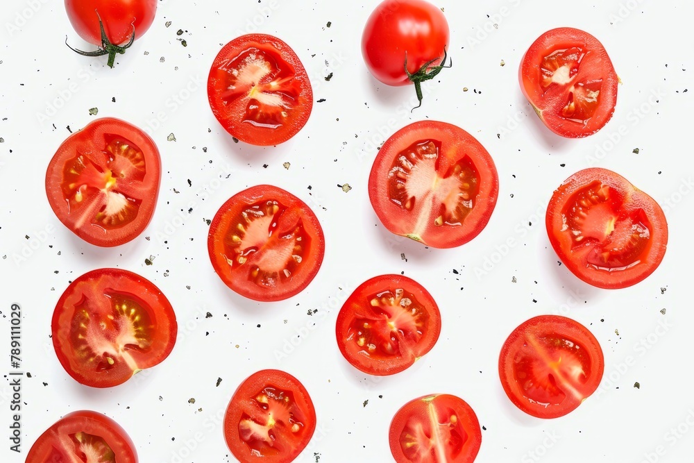 top view tomatoes white background top view tomatoes white background