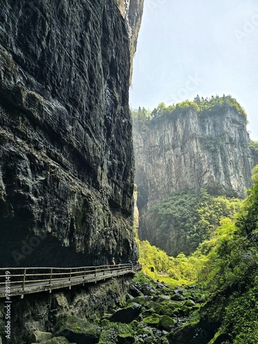 Three Natural Bridges (Wulong Karst National Park) is located in Wulong City, Chongqing in China. It is considered one of the most beautiful natural World Heritage Sites in the world. 