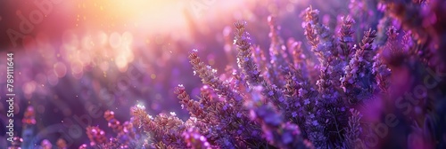 Lavender Cluster Basking in Vibrant Sunlight: A Close-Up Shot of Nature's Glowing Beauty