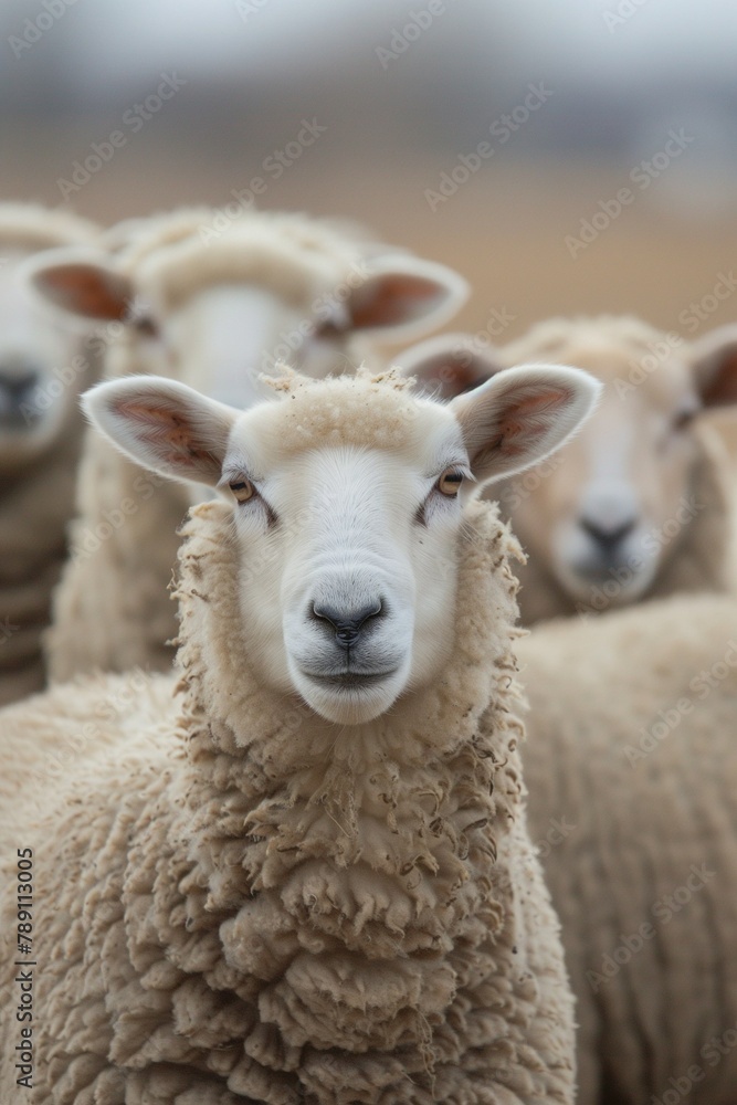 Sheep on the farm. Farm animals. Agriculture and animal husbandry. Wool and milk production Sheep on the farm. Farm animals. Agriculture and animal husbandry. Wool and milk production