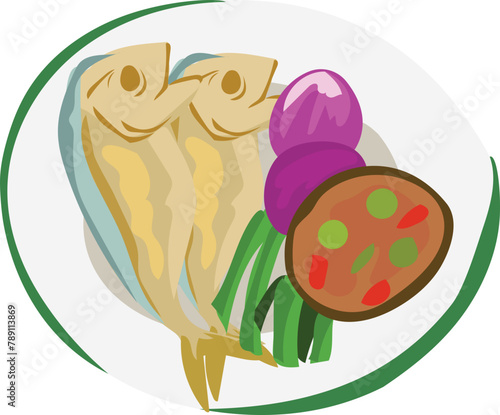 Nam prik pla thu on a transparent background.
