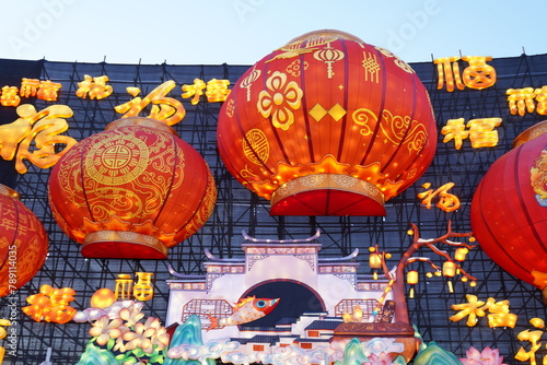 Chinese festive lantern at night