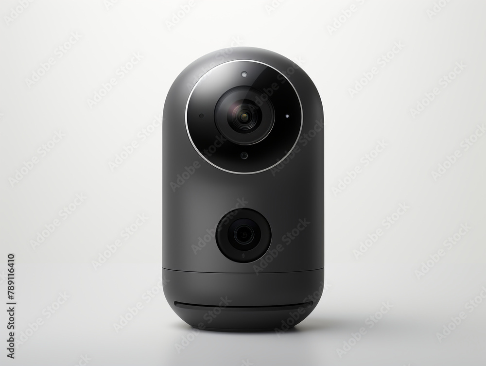 Small, black and wireless electronic device with sensors and with built-in camera сreated with Generative Ai Small, black and wireless electronic device with sensors and with built-in camera сreated with Generative Ai