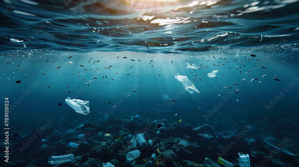 Plastic pollution in ocean