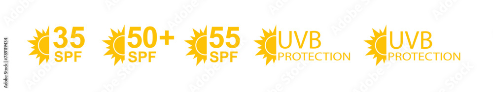 SPF 50 icon. Sun protection for skin. UVA UVB sunscreen protection. SPF icon for or skin cosmetics packaging. Vector SPF 50 icon. Sun protection for skin. UVA UVB sunscreen protection. SPF icon for or skin cosmetics packaging. Vector