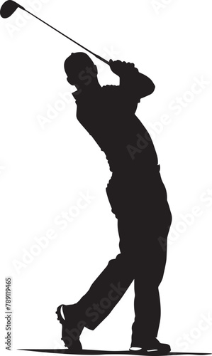 Man golfer silhouette vector black 