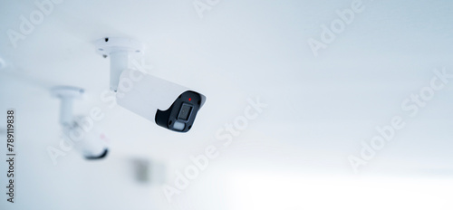 Bild auf Leinwand IP CCTV camera on white background with home security system concept