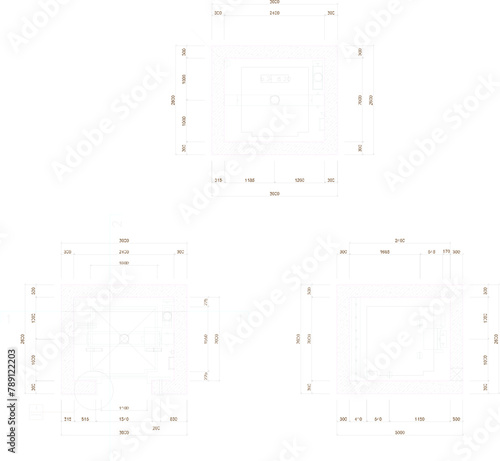 vector image of detailed architectural design of a multi-storey building elevator