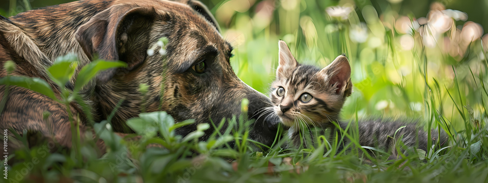 Harmony in Hues: A Canine and Feline Symphony Harmony in Hues: A Canine and Feline Symphony