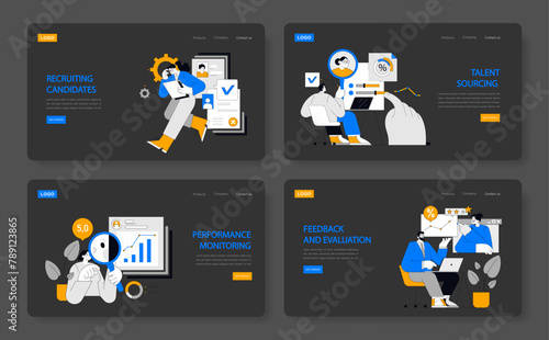 Human resources set. Vector illustration.