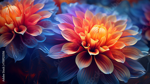 Abstract flowers beautiful Asian color background
