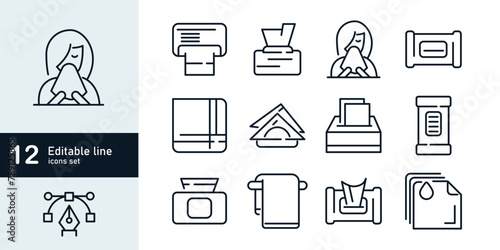 Handkerchief icons set. Outline set of handkerchief vector icons for web design isolated on white background