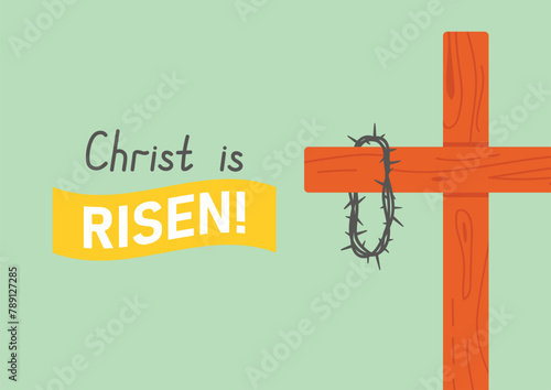Christian card for Easter "Christ is Risen"	