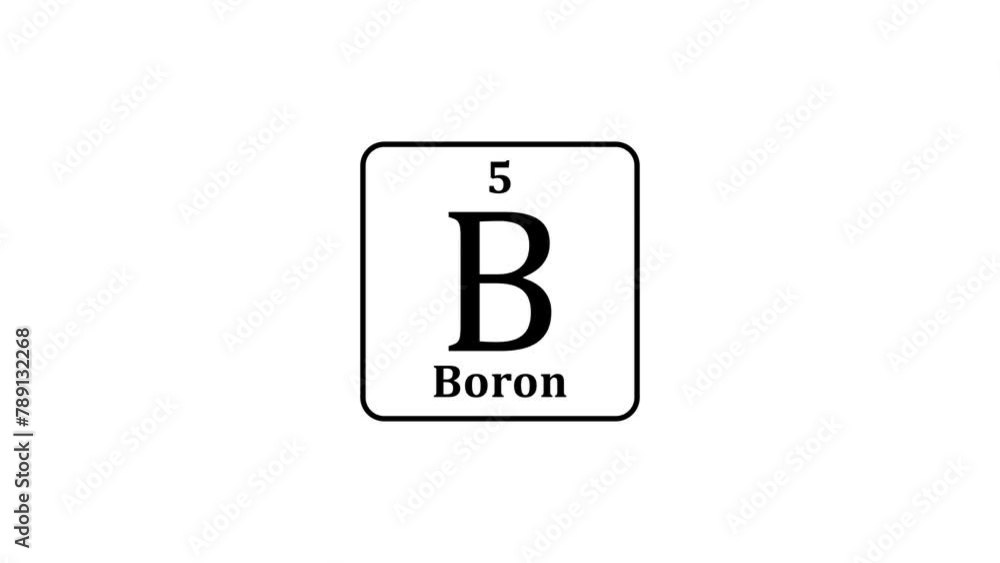 Abstract Boron icon texture animation. 5 number B Boron on white background 4k video. Abstract Boron icon texture animation. 5 number B Boron on white background 4k video.