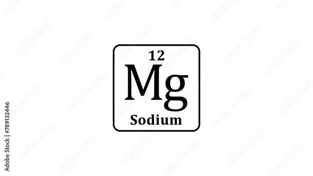 12 number Mg Magnesium animation on white background 4k video. 12 number Mg Magnesium animation on white background 4k video.