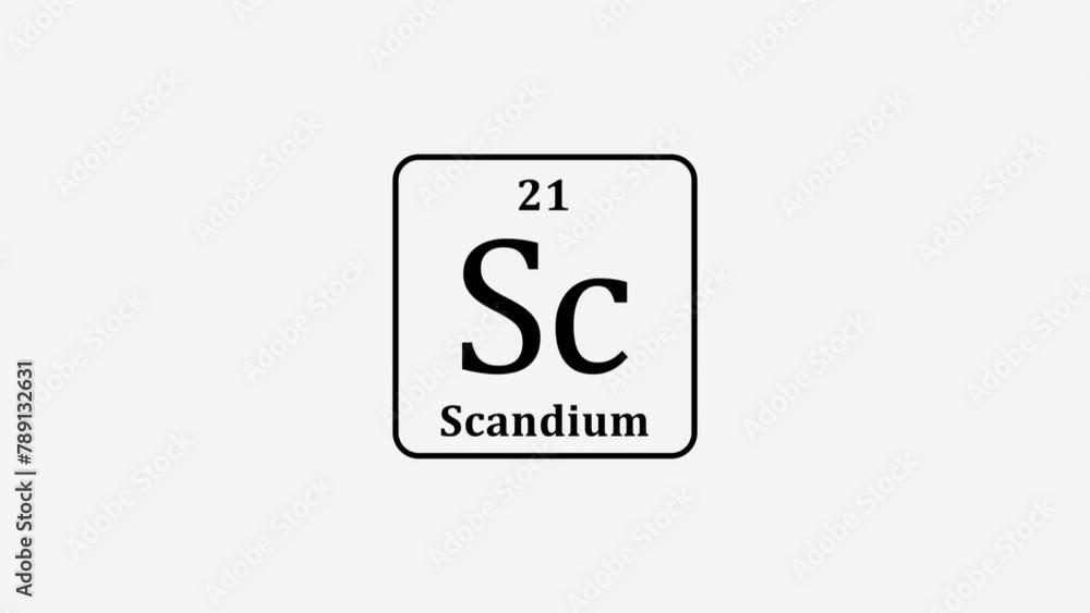 21 Number Scandium icon animation on white background 4k video. 21 Number Scandium icon animation on white background 4k video.