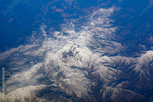 空撮 雪の蔵王連峰（山形県蔵王町）
