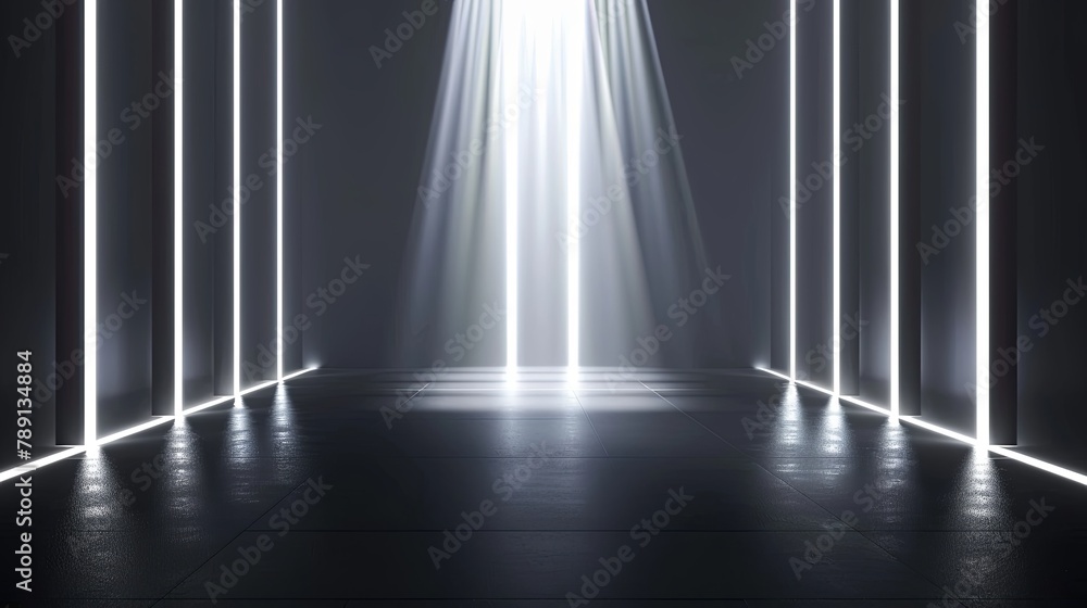 Obraz premium Abstract background with dark white light rays
