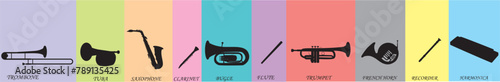 wind musical instrument silhouette
