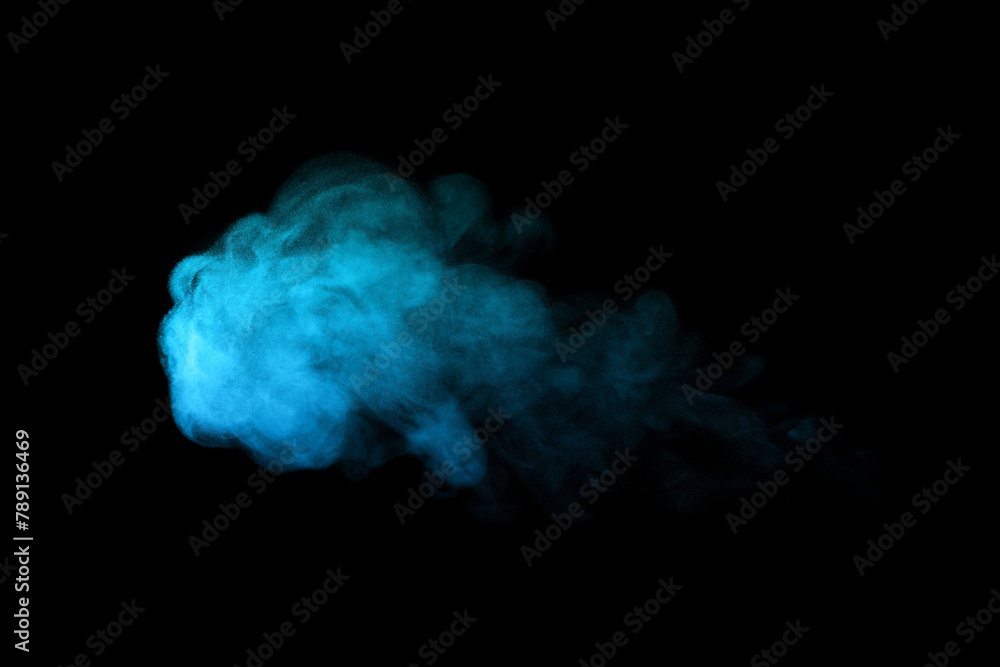 blue smoke steam spray isolated on a black background. abstract vapor water concept of texture cold mist or hot vapor, fog effect, and cloud for design air pollution, element smog blue smoke steam spray isolated on a black background. abstract vapor water concept of texture cold mist or hot vapor, fog effect, and cloud for design air pollution, element smog