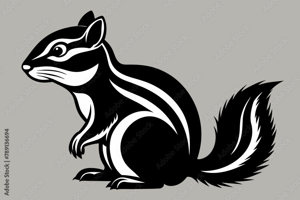 Chipmunks silhouette on white background Chipmunks silhouette on white background