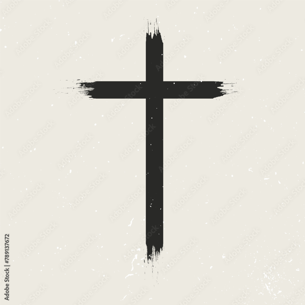 Fototapeta premium minimal grunge christian cross design 