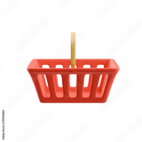 colourful red 3d shopping basket  (ID: 789138684)