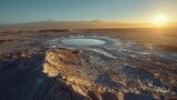 Aerial view of the Atacama Desert, lunar landscapes and salt flats