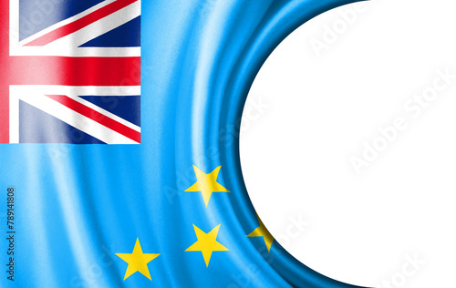 Abstract illustration, Tuvalu flag with a semi-circular area White background for text or images.