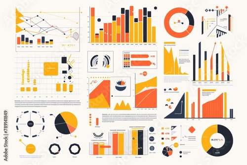 A vibrant collage of data visualizations that signify the rhythm and analysis in statistics and information.