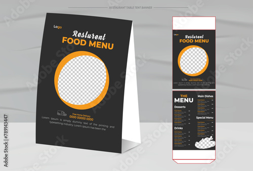 Restaurant Food Menu Table Tent design template