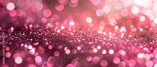 Valentines Shiny Pink Glitter Background With Defocuse