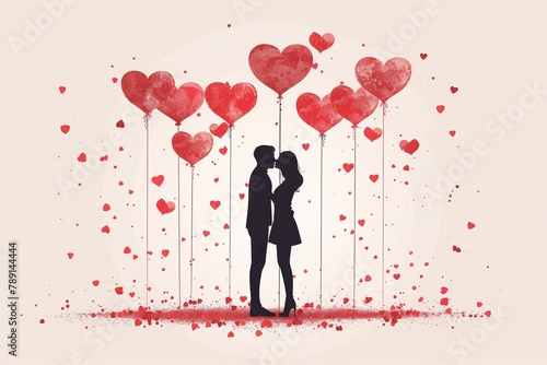 Love in Art: Romantic Kissing Scenes and Decorative Illustrations for Engaging Valentine's Day and Wedding Visuals