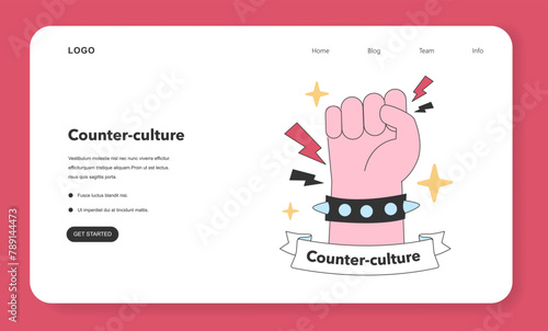 Iconic raised fist symbolizing counter-culture's strength and defiance