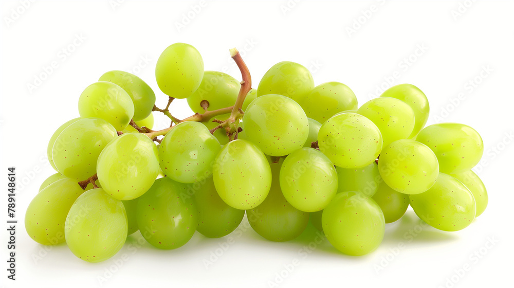 Bunch of grapes and halved grape, white. Bunch of grapes and halved grape, white.