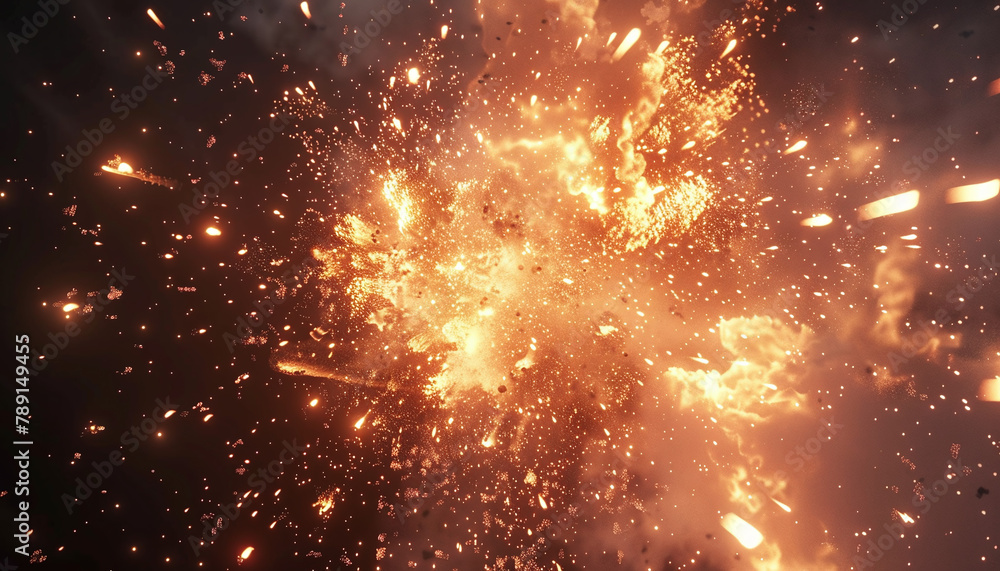 Abstract particles explosion, 3d animation
