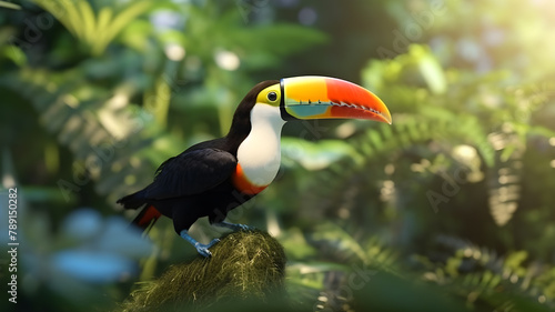 Toco Toucan Ambassador of Color Amidst Forest Majesty