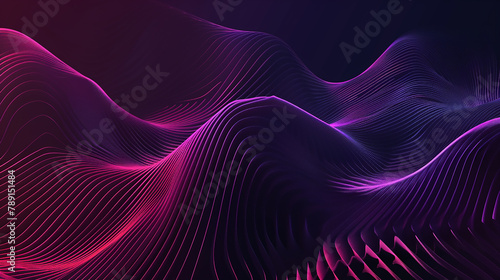 dark purple wave digital background. wave flaying banner, technology background. © Nenone