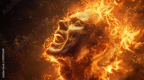 Intensity of moment as person screams with entire body in fire, evoking chaos, blockbuster, horror, thriller film.