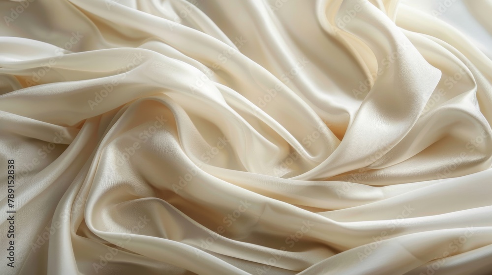 Luxurious cream white silk drapery, cascading gently with soft folds, styled as a minimalist high-class fashion backdrop. Luxurious cream white silk drapery, cascading gently with soft folds, styled as a minimalist high-class fashion backdrop.