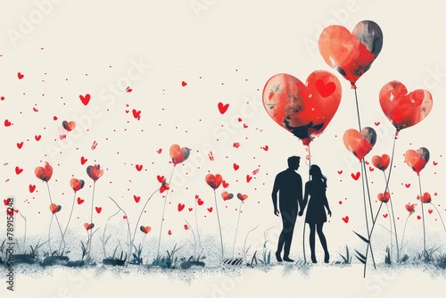 Embrace Artistic Love: Cozy and Clean Designs for Valentine's Day with Colorful Hearts and Magic Love Art in Minimalistic Style photo