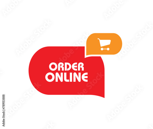 order online sign on white background