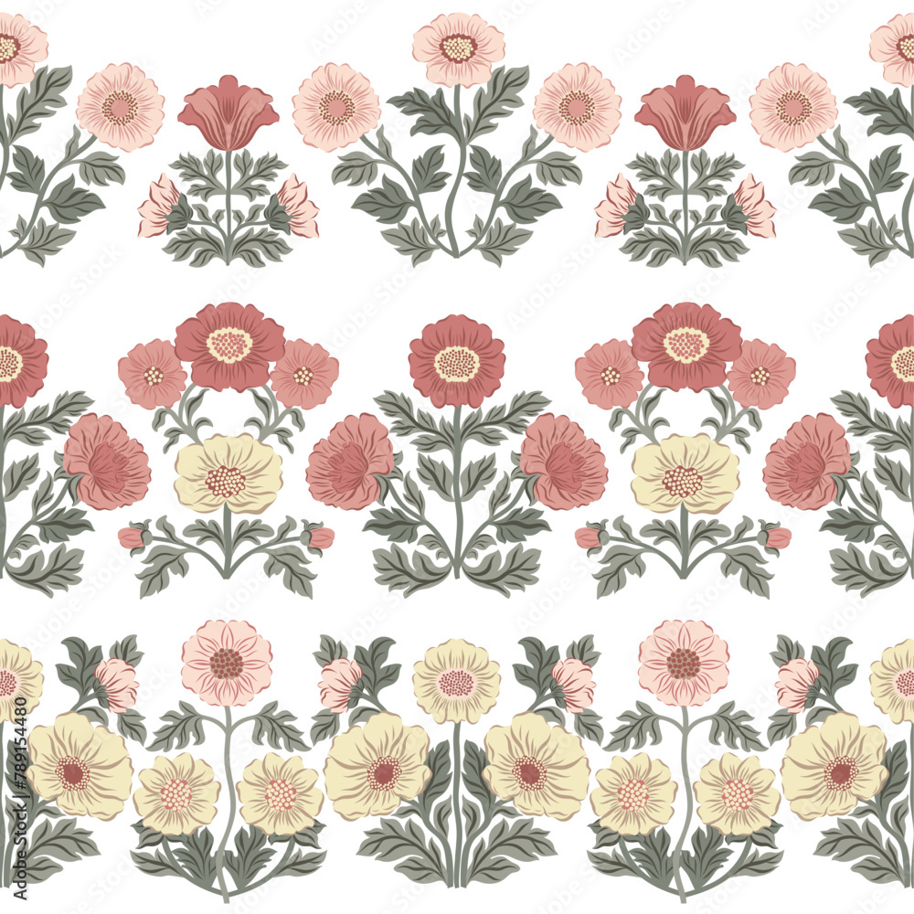 custom made wallpaper toronto digitalSeamless border with floral patterns in the style of William Morris. Vector illustration, can be used for printing on stationery