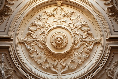 Hand-Carved Details and Baroque Ceiling Rosettes in Baroque Palace Grand Hallway Designs photo