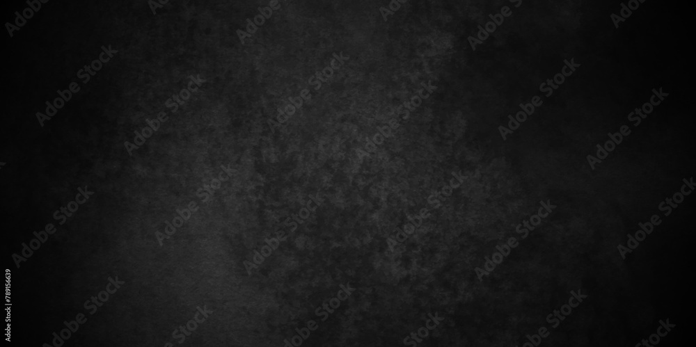 Dark black wall grunge textured concrete backdrop background. Panorama dark grey black slate gradient background or texture. Vector black concrete texture. Stone wall background.