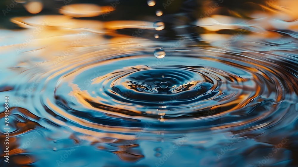 Mesmerizing Ripples and Reflections on Tranquil Water Surface Mesmerizing Ripples and Reflections on Tranquil Water Surface