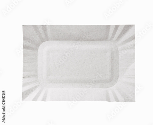 White paper square plate isolated on white.